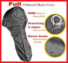600D Heavy Duty Boat Full Outboard Engine Motor Cover Fit 60-90HP All Weather