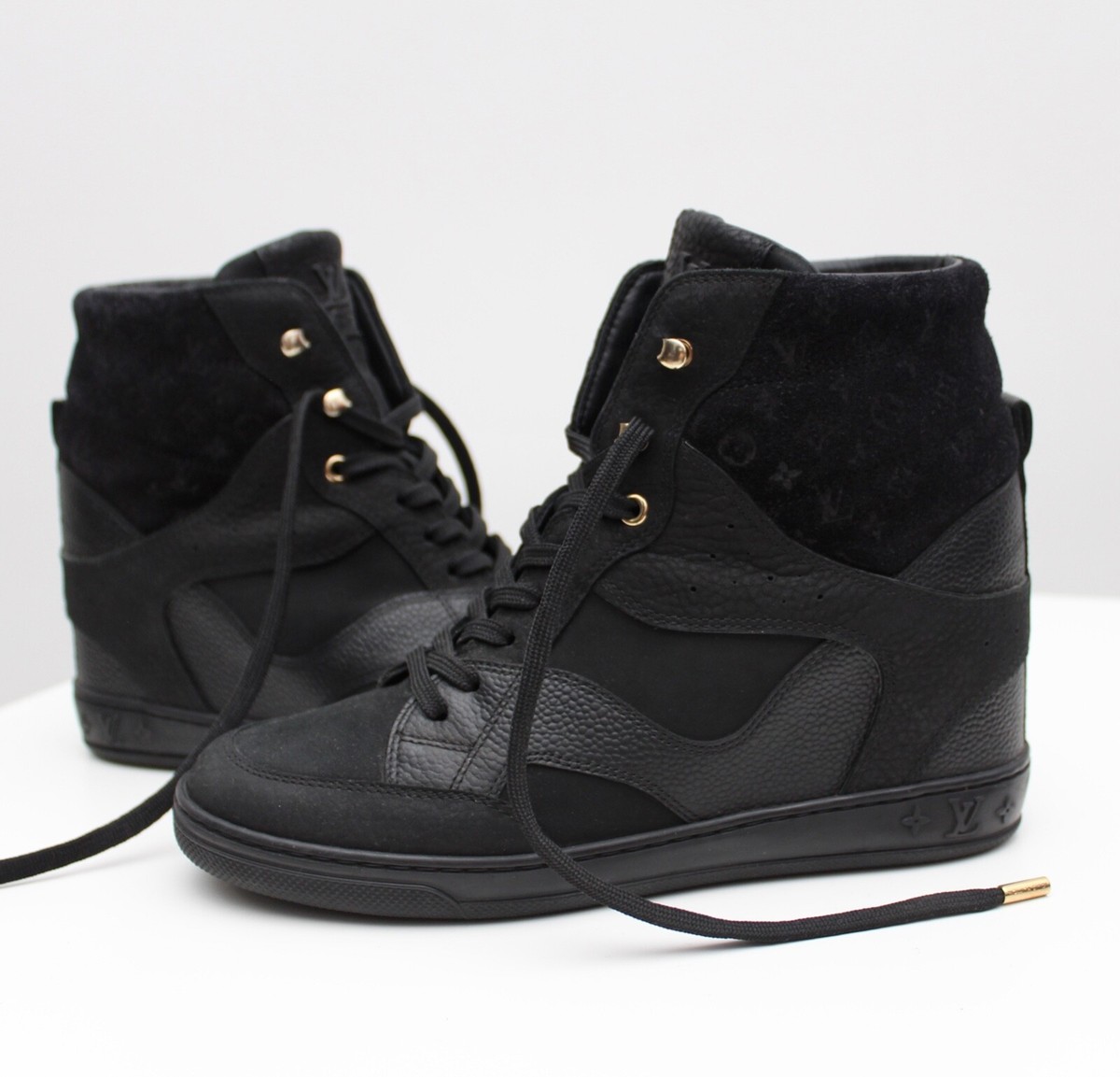 Women's LOUIS VUITTON Cliff Monogram Leather High Top Wedge