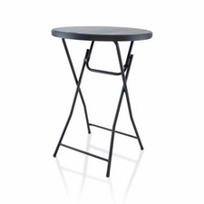 EventStable TitanPRO Black Blow Molded Plastic Folding Cocktail Round Table 32''