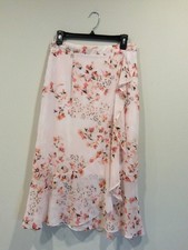 Calvin Klein Women  s Size 4 Floral Summer Cool Pinkish Ruffled Skirt Cute