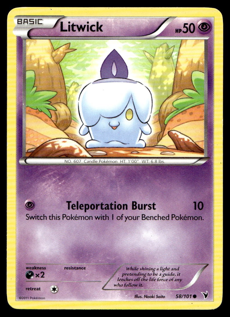 Litwick 58/101 Common Noble Victories Pokemon Lightly Played