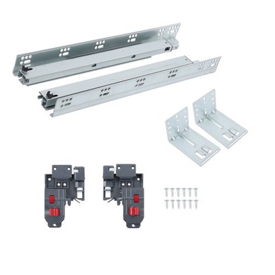 18 Inch Drawer Slides Rear Mount Brackets Soft Close Full Extension 100LB
