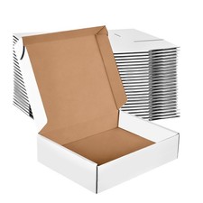 Shipping Boxes 12x10x3 Inches Set of 20 Large Corrugated White Mailer