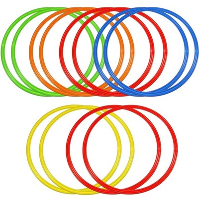 Libima 12 Pcs 15.8 Inch Obstacle Course Ring Set Exercise Hoop Large Hoop Pla...