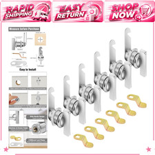 6 Pack 7/8" Cabinet Cam Locks; Thumb Turn Latch; RV Camper Drawer Locks