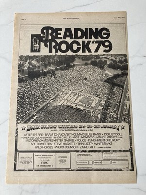 1979 READING ROCK FESTIVAL  11'' x 16'' FULL PAGE MAGAZINE ADVERT POSTER