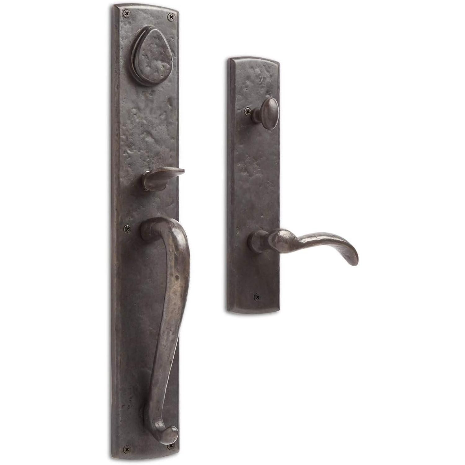 Tubular Dummy Door Entry Set - Left Hand - Bronze - Lever Handle - Escutcheon 3 7990₽