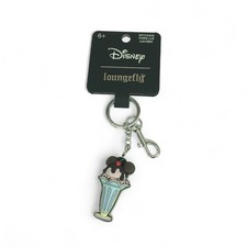 Disney Loungefly Mickey & Minnie Fecha Noche Helado Mochila Llavero Nuevo con Etiquetas
