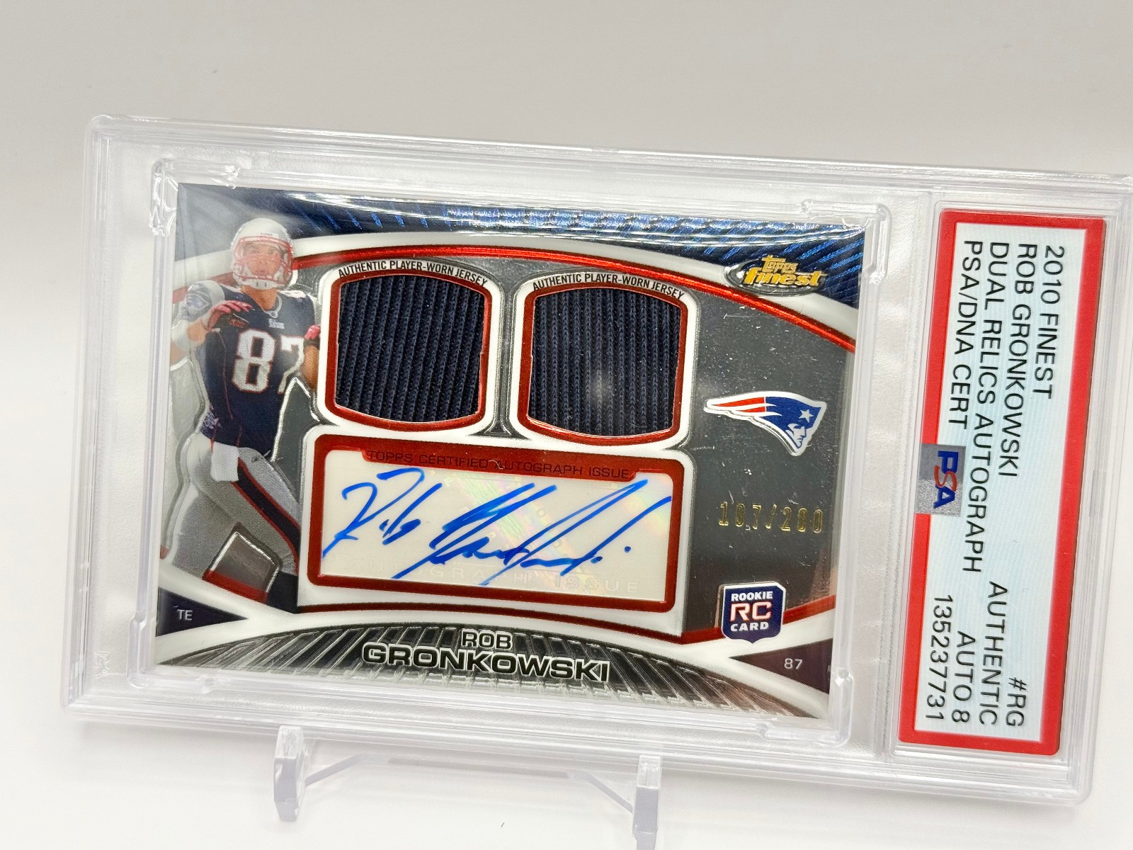 Rob Gronkowski Finest Dual Relics Autograph #RG Base
