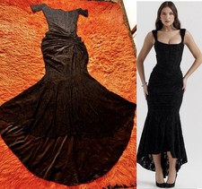 HOUSE OF CB CESCA Black Floral Maxi Dress. Size XS