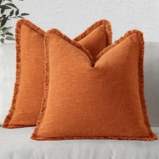 Decorative Pillow Covers  Neutral Beige Linen Boho Farmhouse cover Set of 2