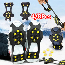 Ice Cleats Over Shoe Boots Anti Slip Traction 10 Studs Crampons Slip-on Stretch