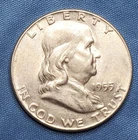 1955 50C Franklin USA Half Dollar - 90% Silver - VF - Lowest Franklin Mintage