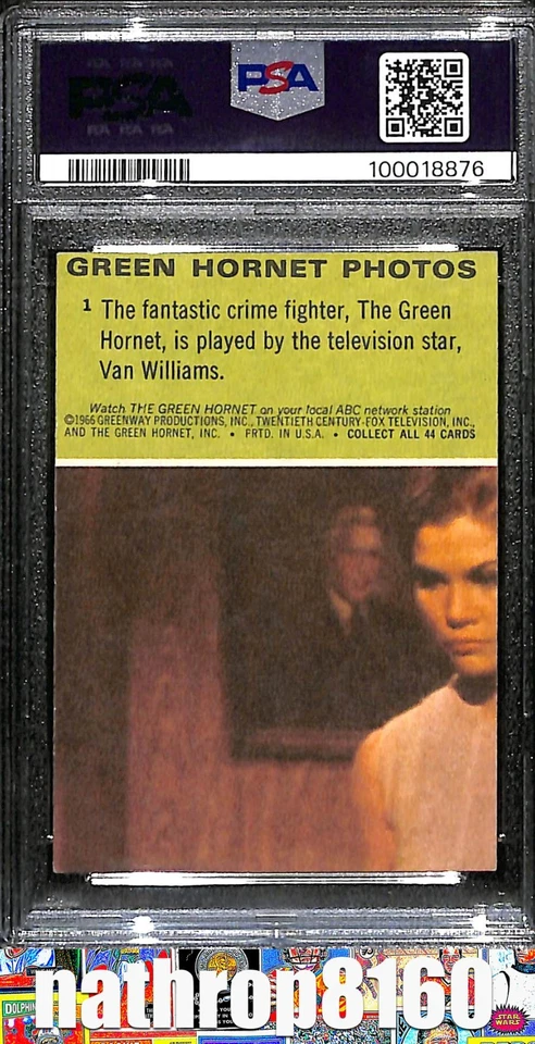 1966 Donruss The Green Hornet Card #1 The Fantastic Crime Fighter PSA 7 NM 8322 - Image 2 of 4