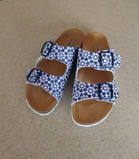 JOULES Penley Navy & White print Slide Sandal...