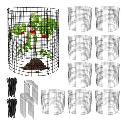 10 Pack Metal Plant Cages 12''x12''  Animal Barriers for Garden Protection