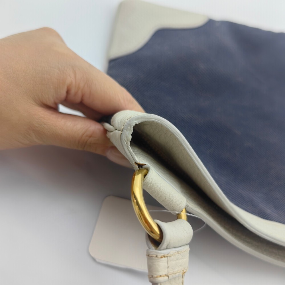 Prada Canvas patchwork shoulder crossbody bag blu… - image 11