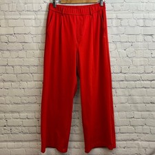 Halara Flex High Waisted Pocket Wide Leg Work Pants Red Women's Med PETITE