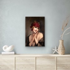 "vintage painting, Victorian woman" Canvas Wall Art Picture Print