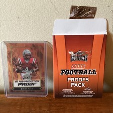 Jabari Mack 2025 Leaf Metal Football Pre Production Proof - FIRE