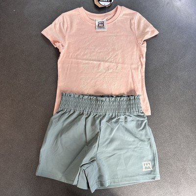 Avalanche Outdoor Supply Girls 2 Piece Set Shorts Peach Tee Shirt Size 4 NWT