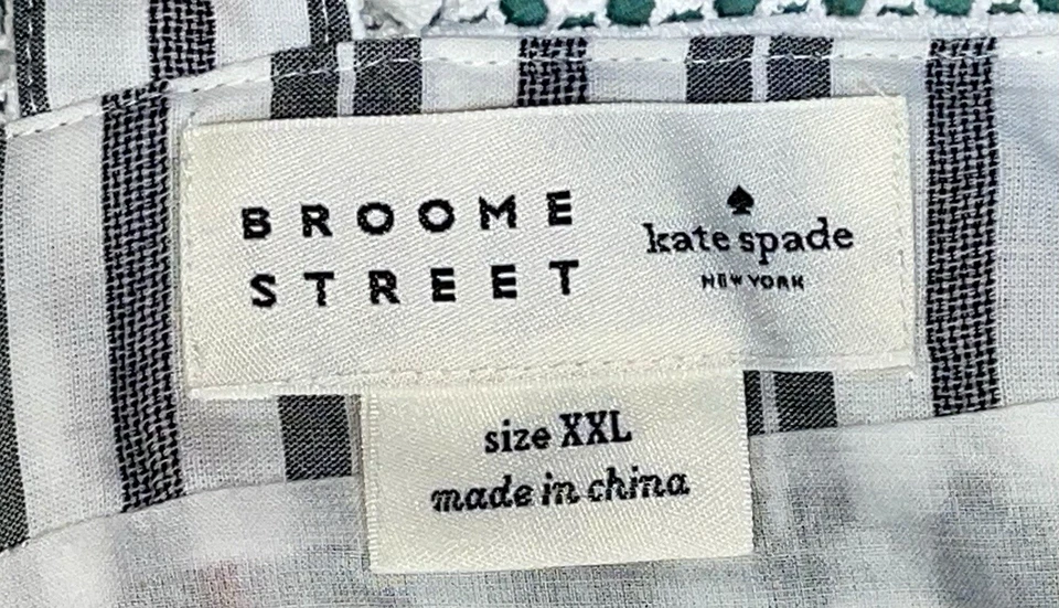 Kate Spade Broome Street Sleeveless Midi Dress Floral Embroidered Stripe 2XL XXL - Image 2 of 4