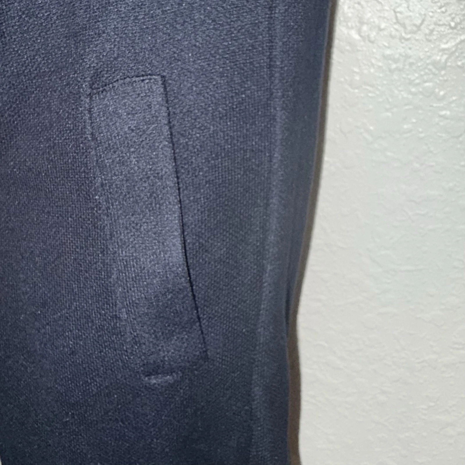 Abito Miu Miu blu navy tubino maniche a sbuffo con tasche Made in Italy