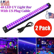 48 LED UV Light Bar Fixtures Ultraviolet Lamp Strip US Plug DJ Party Club Light