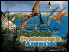 Maldives 2005 - Dinosaurs - Sheet of 4 Stamps - Scott #2851 - MNH