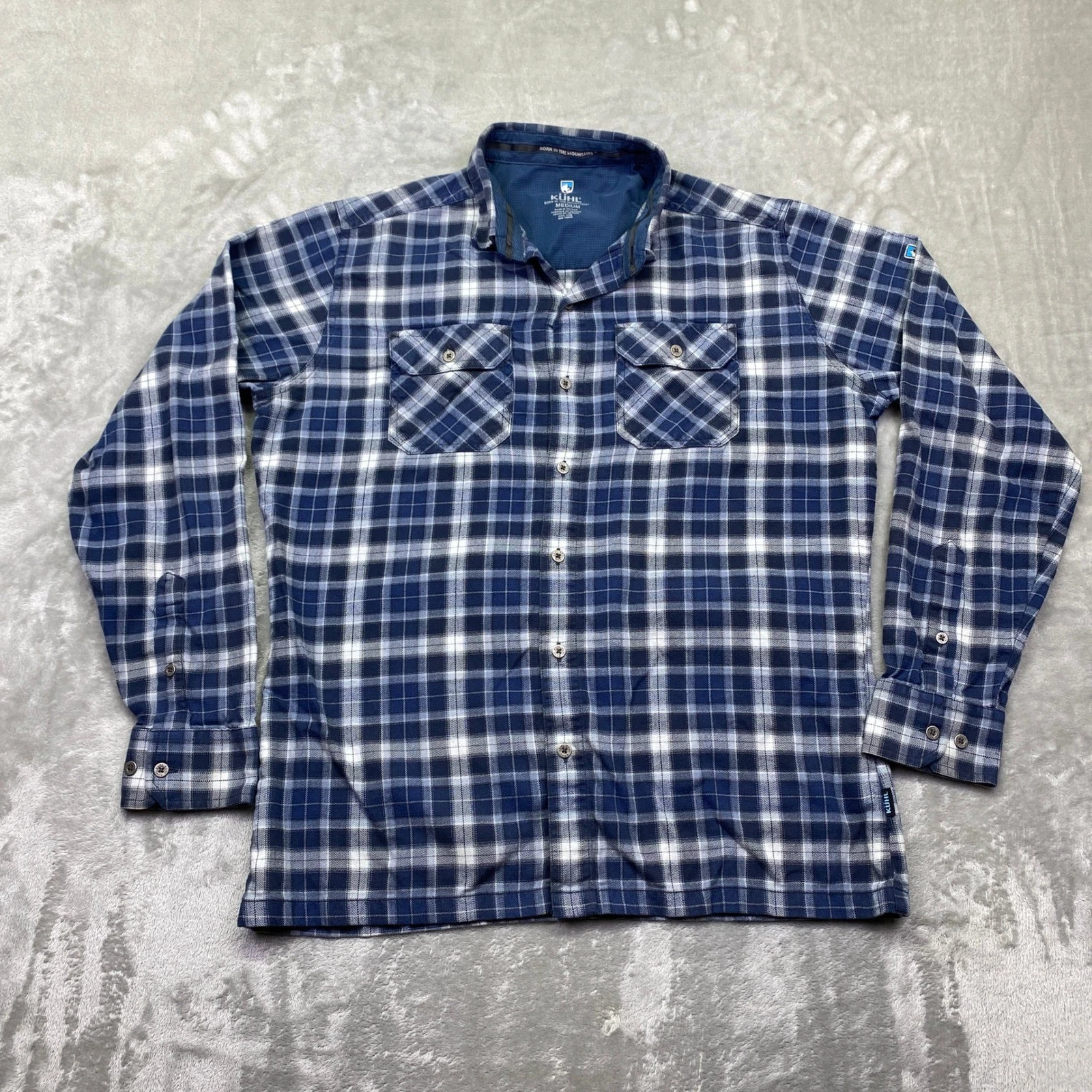 KUHL Dillingr Flannel Mens Plaid Long Sleeve Button Up Shirt Outdoor Casual Sz M