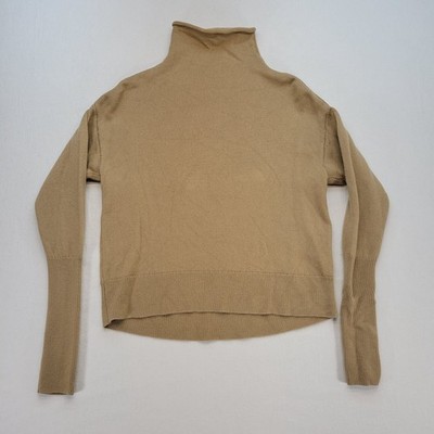 Aritzia Wilfred Sweater Womens Small Brown 100% Merino Wool Funnel Neck