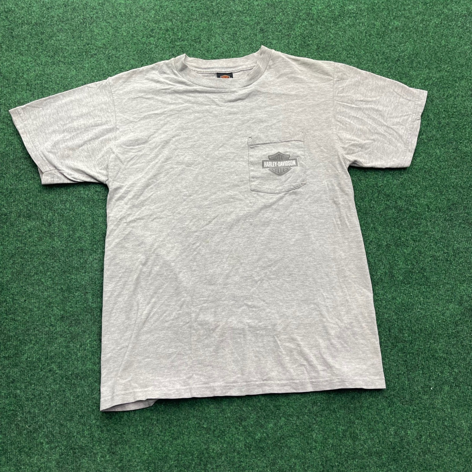 Harley Davidson Mens Gray Pocket T Shirt Graphic Tee Berlin Germany Size L