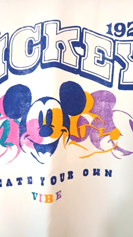 Disney Ladies Off White Fleece Lined Mickey Mouse Sweatshirt XL - Image 3 of 3