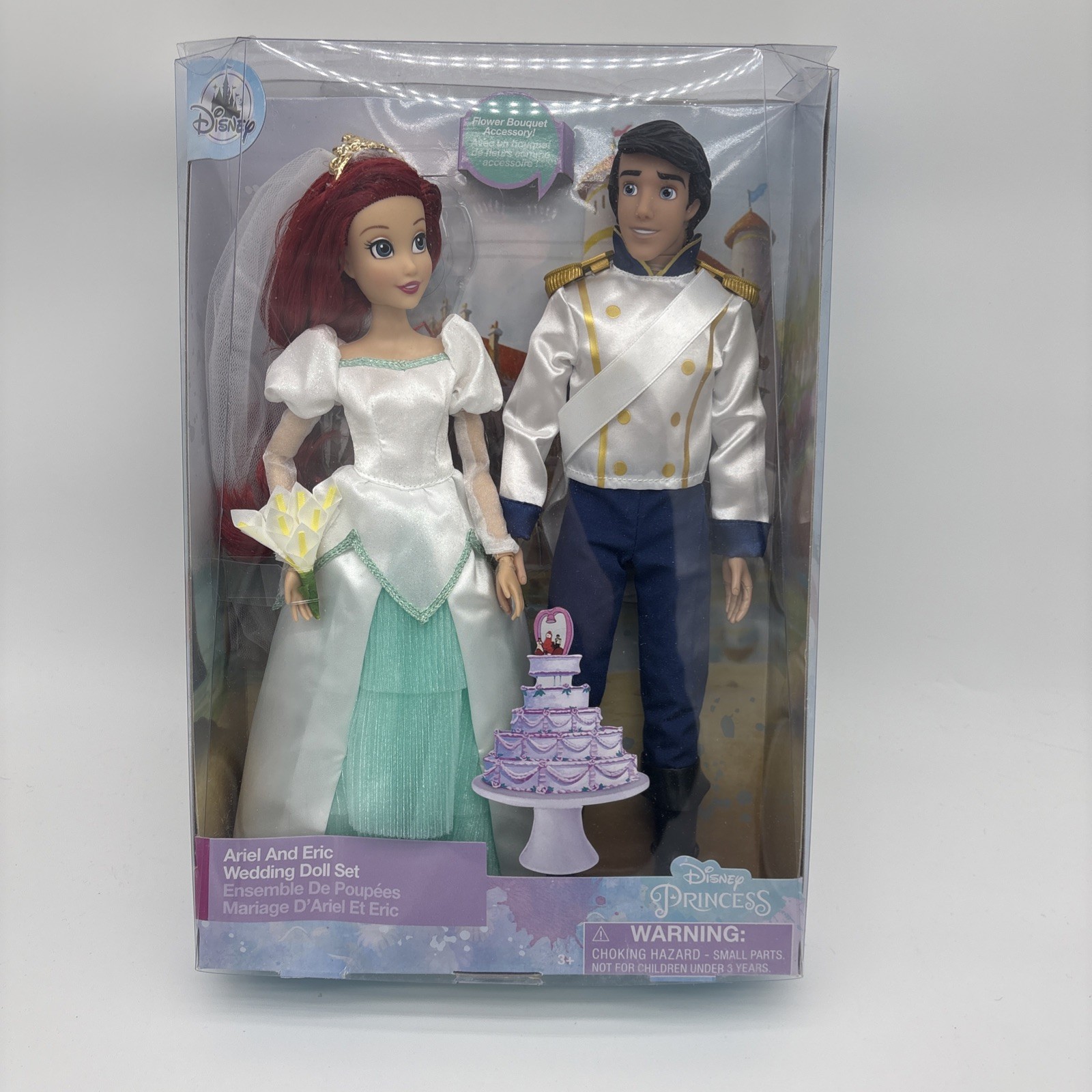 Disney Store Ariel & Eric Wedding Doll NIB Slightly Damaged 