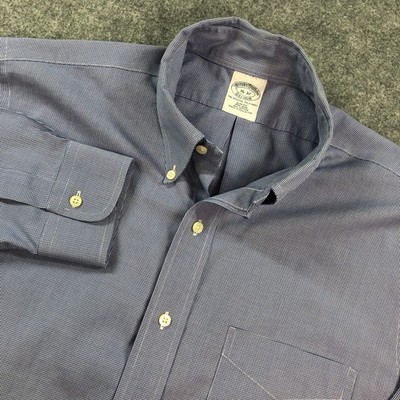 Brooks Brothers The Original Polo Shirt Mens Button Up Shirt 16-32 Blue