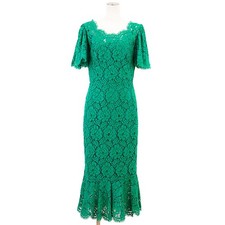 DOLCE&GABBANA Dress Full lace Flower pattern Women Size 42 Green Made in Italy
