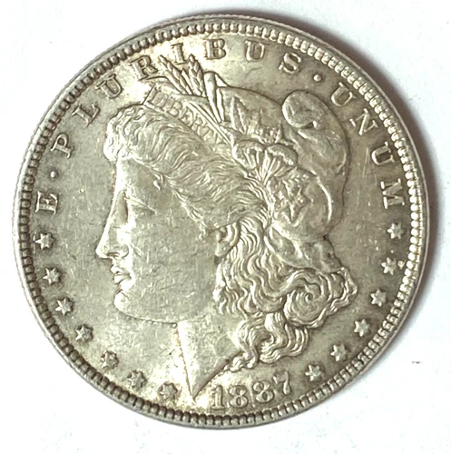 1887 $1 Morgan Silver One Dollar Philadelphia AU