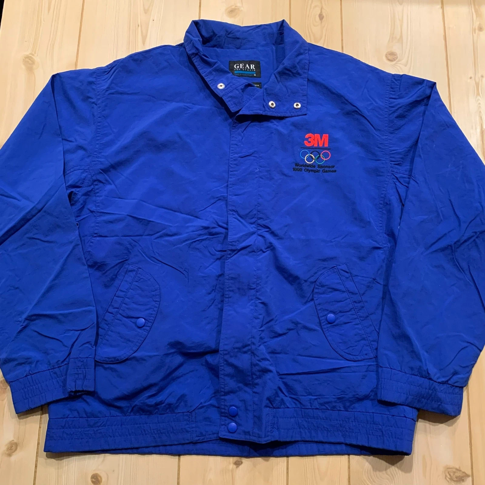 Vintage 90s 3M Olympic Games Worldwide Sponsor 1992 Windbreaker Jacket Size L