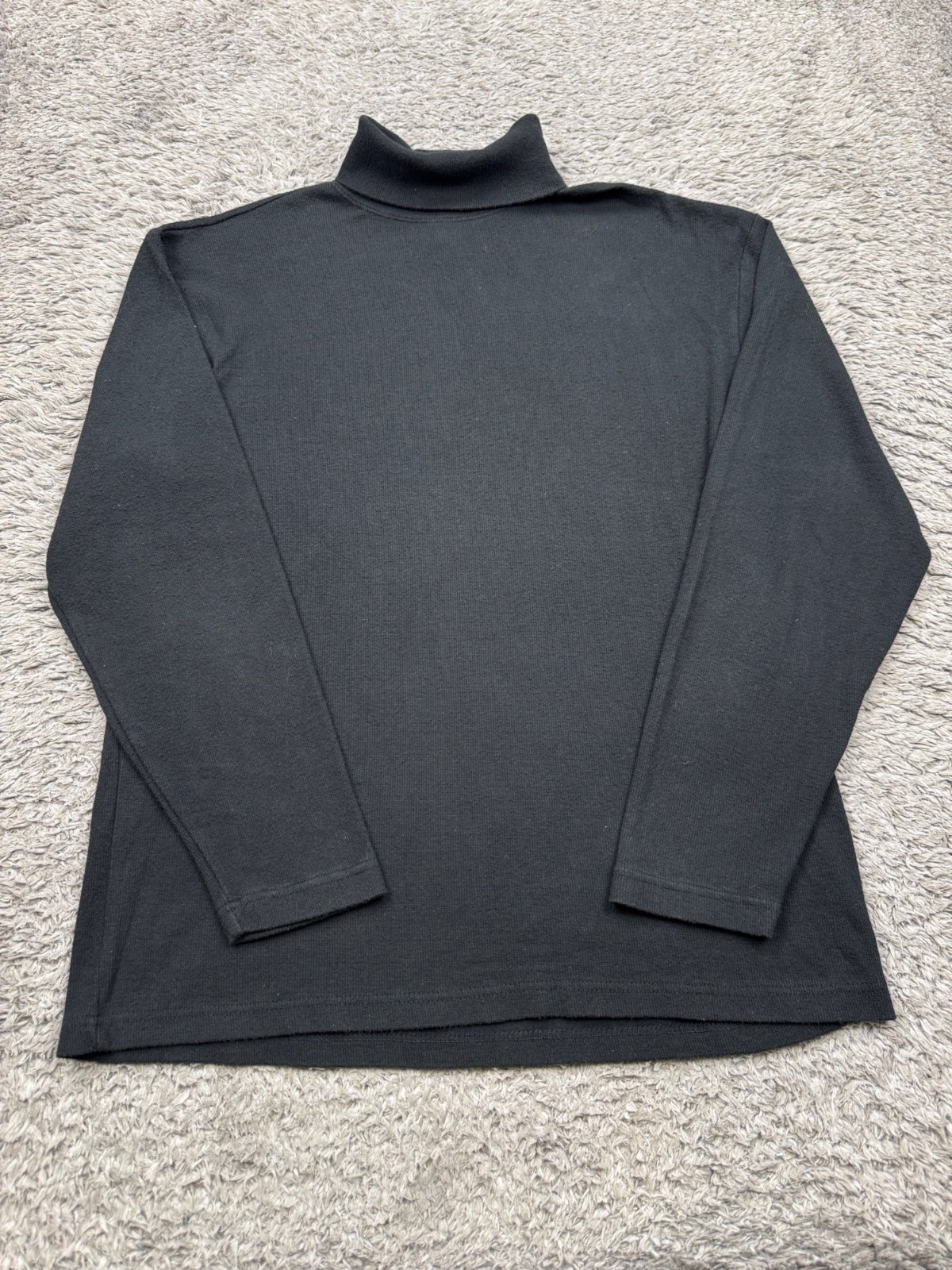 Vtg Gap Sweatshirt Men XL Black Waffle Knit Thermal Turtleneck Pullover 90s