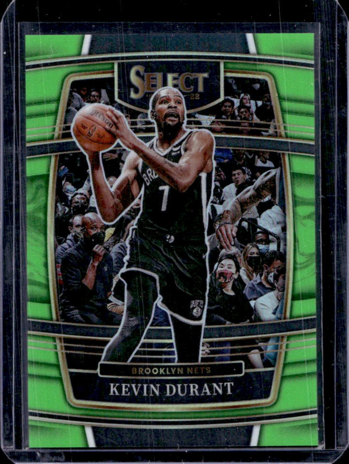 2021-22 Select Kevin Durant Neon Green Prizms Concourse #3/75 Nets