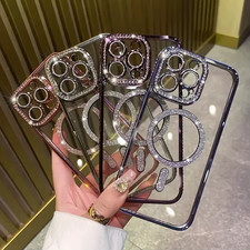 Glitzer Diamant Hülle für iPhone 17 16 15 14 13 12Pro Max Plus Air Magsafe Case