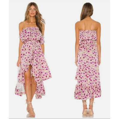 MISA Los Angeles Sabella Dress XS Floral Strapless Cottagecore Resort Boho Fairy