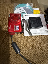 Nikon COOLPIX S6500 Red 16MP Digital Camera 12x Zoom Wi-Fi Box Accessories