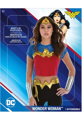 Wonder Woman Adult Costume Size L/XL DC Comics Piece Accessory Set  Halloween