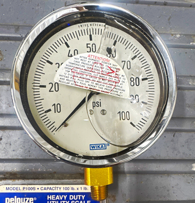#ad WIKA Analog 0 100 PSI Air Pressure Gauge 100 psi Max Side Bottom Mount $45.95