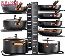 US Stock MUDEELA 8 Tier Pan Organizer 14.55 Adjustable 6 11 Inch Cabinet