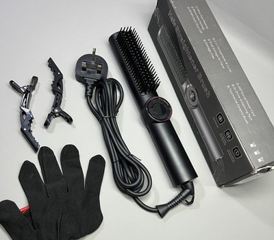 Heißbürste Haarglätter Pro Kamm 3D beheizte Zähne Anti Verbrühungen Frizz Free 230C