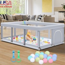 Large Baby Playpen Activity Center Safe Mesh Play Yard 4 Toddlers Indoor Outdoor