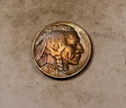 1936 Buffalo Nickel * Almost Uncirculated AU (rainbow toned) * XB118