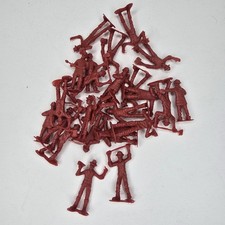 Lot of 24 Plastic Firemen Action Figures - Red Greenbrier International - Vtg